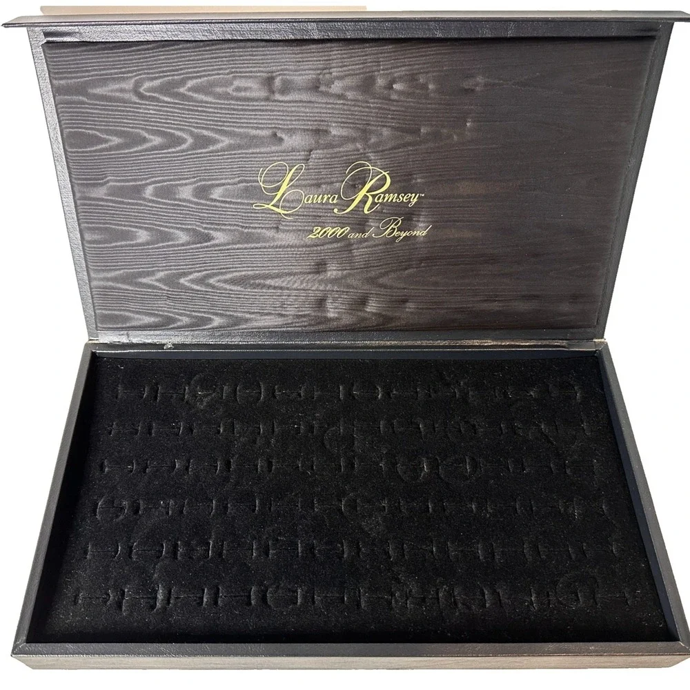 LAURA RAMSEY 2000 and Beyond 72 Slot RING Display Storage Box Case Jewelry Black